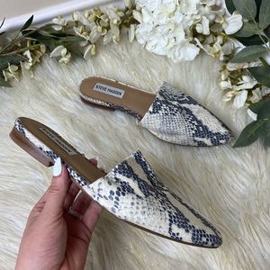 Steve Madden Trace Python snake slip on mules sz 7